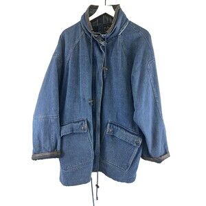Climate Zone Vintage Denim Chore Coat Barn Jacket Flap Pockets Men Large